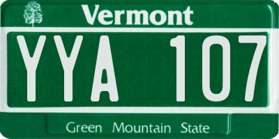 VT license plate YYA107