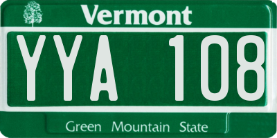 VT license plate YYA108