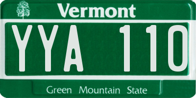 VT license plate YYA110