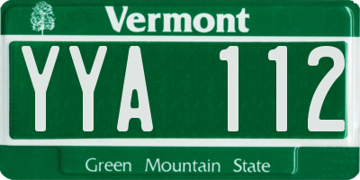 VT license plate YYA112