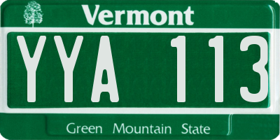 VT license plate YYA113