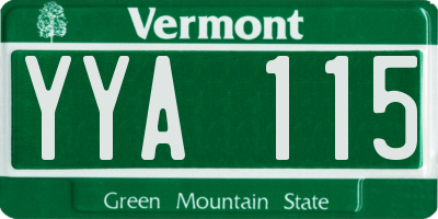 VT license plate YYA115