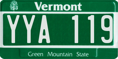 VT license plate YYA119