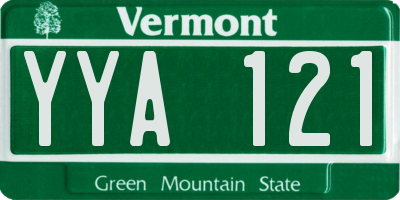 VT license plate YYA121