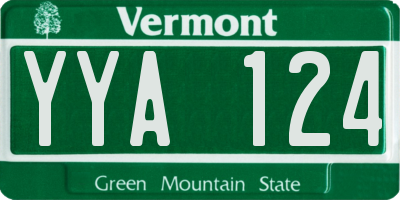 VT license plate YYA124