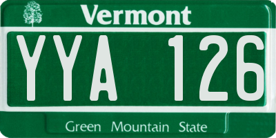VT license plate YYA126
