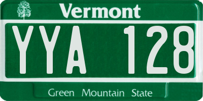 VT license plate YYA128