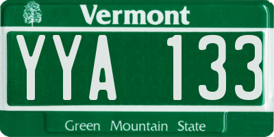 VT license plate YYA133