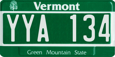 VT license plate YYA134