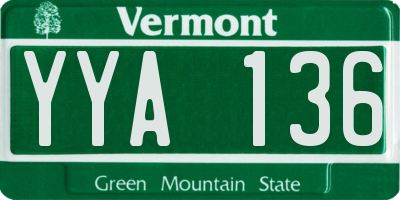 VT license plate YYA136
