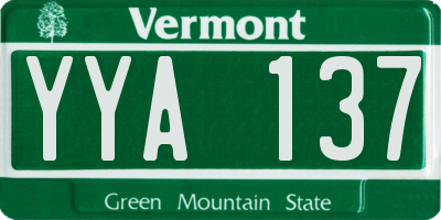 VT license plate YYA137