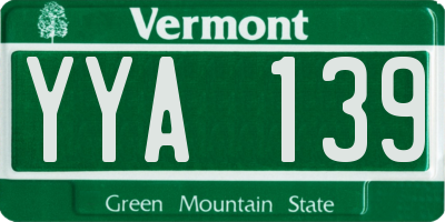 VT license plate YYA139