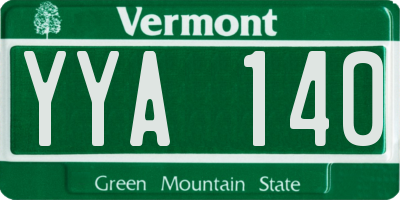 VT license plate YYA140