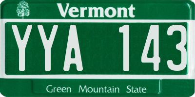 VT license plate YYA143