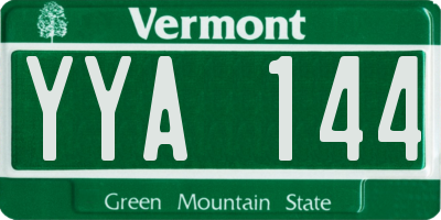 VT license plate YYA144