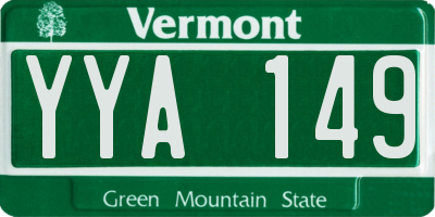 VT license plate YYA149