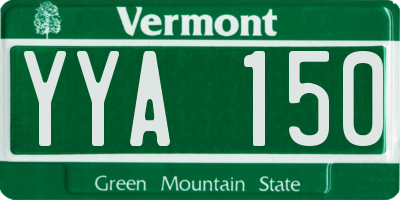 VT license plate YYA150