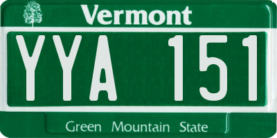 VT license plate YYA151