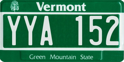 VT license plate YYA152