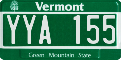 VT license plate YYA155