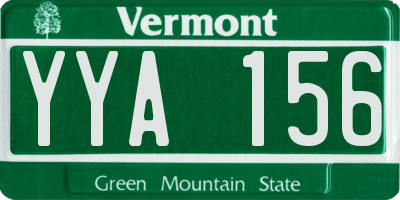 VT license plate YYA156