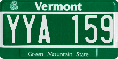 VT license plate YYA159