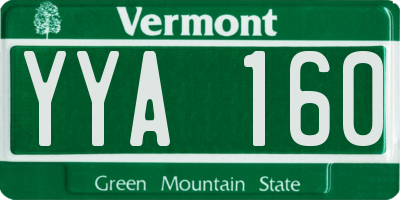 VT license plate YYA160