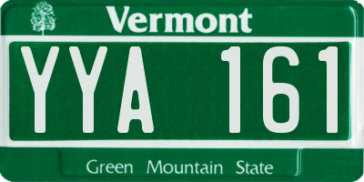 VT license plate YYA161