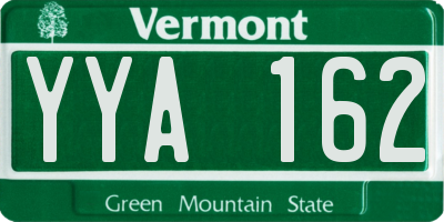 VT license plate YYA162