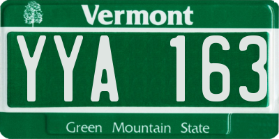 VT license plate YYA163