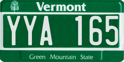 VT license plate YYA165
