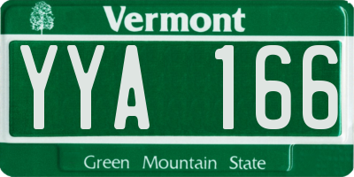 VT license plate YYA166