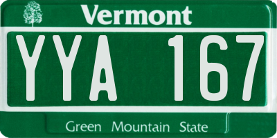 VT license plate YYA167