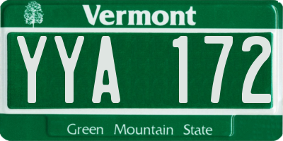 VT license plate YYA172