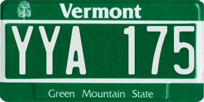 VT license plate YYA175