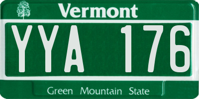 VT license plate YYA176