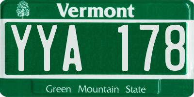 VT license plate YYA178