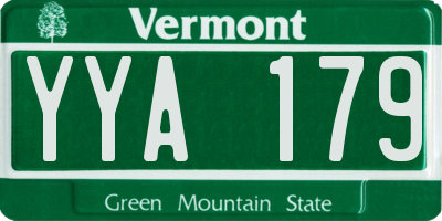 VT license plate YYA179