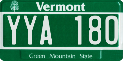 VT license plate YYA180