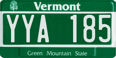 VT license plate YYA185