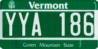 VT license plate YYA186
