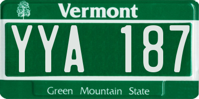 VT license plate YYA187