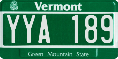 VT license plate YYA189