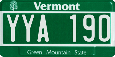 VT license plate YYA190