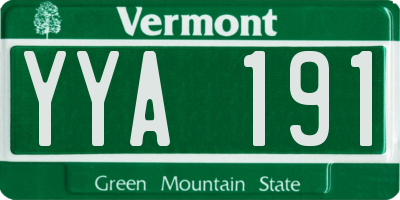 VT license plate YYA191