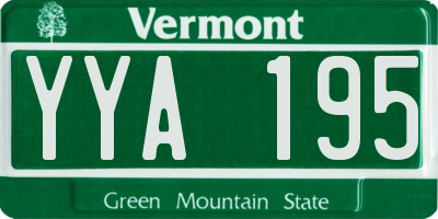 VT license plate YYA195