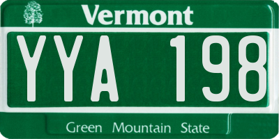 VT license plate YYA198