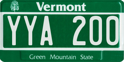 VT license plate YYA200