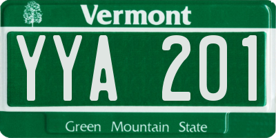 VT license plate YYA201