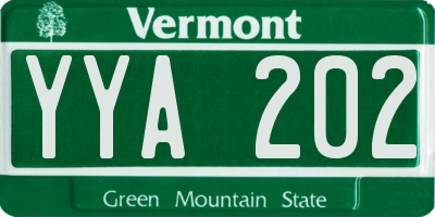 VT license plate YYA202